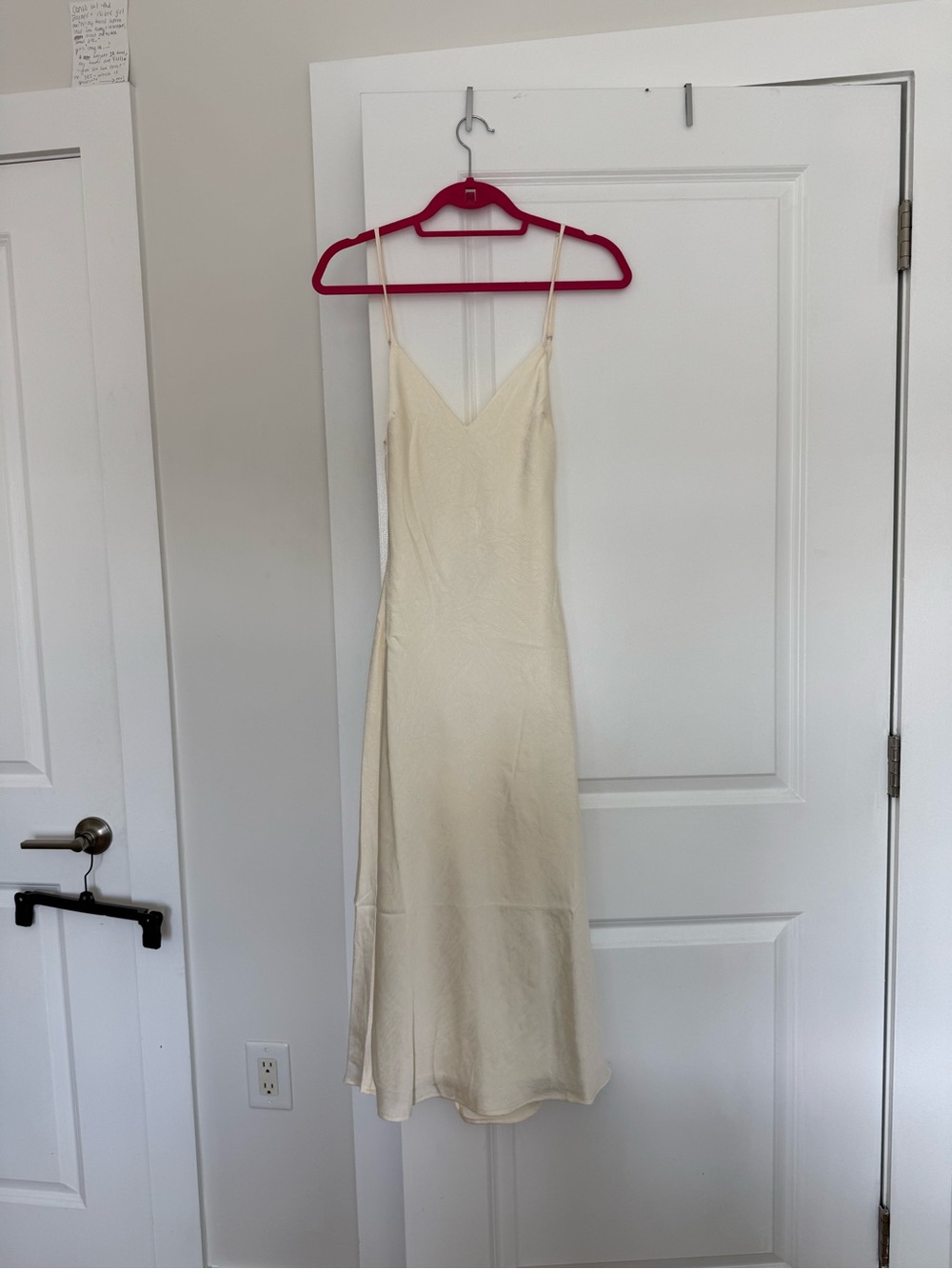 Elegant Ivory Slip Dress with Delicate Spaghetti Straps